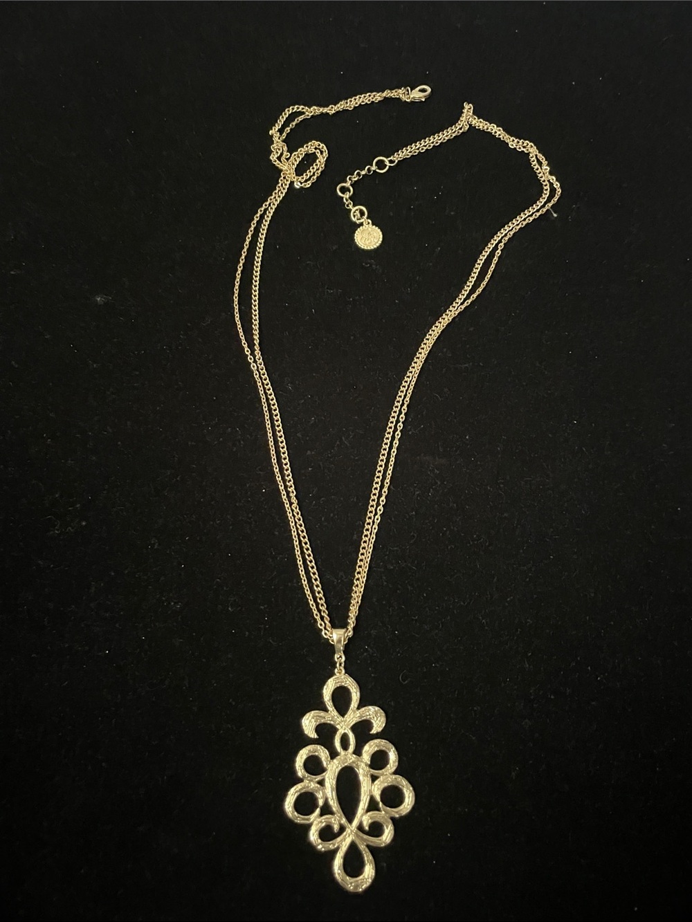 Jessica Simpson Gold-Tone Filigree Layered Pendant Necklace